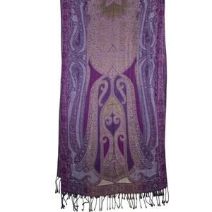 Pashmina (similar) vintage paisley purple, wine scarf.